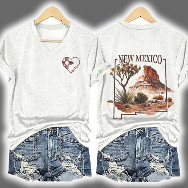 Strong New Mexico Flooding Print Two Sided Shirt 4