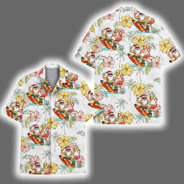 Surfing Santa Christmas In July Hawaiian Shirt