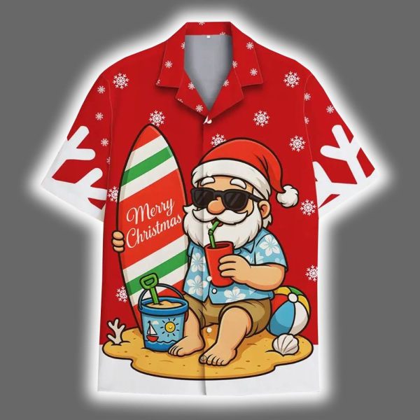Surfing Santa Christmas In July Holiday Hawaiian Shirt 2