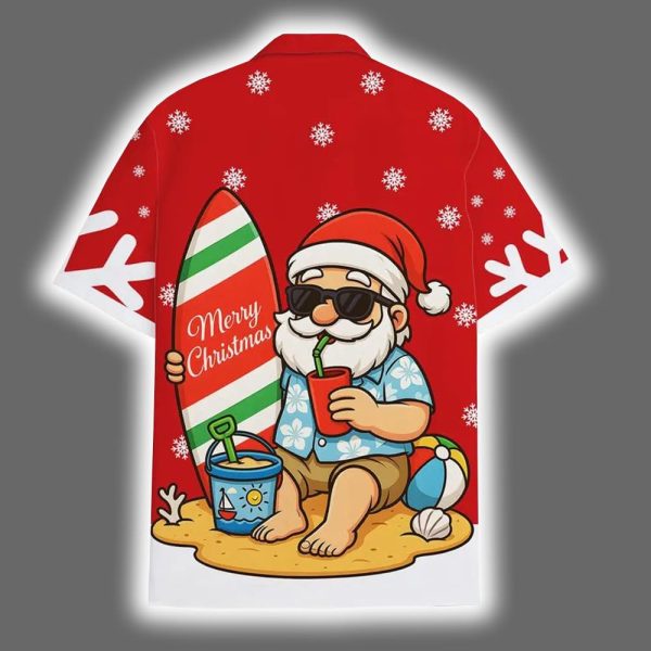 Surfing Santa Christmas In July Holiday Hawaiian Shirt 3