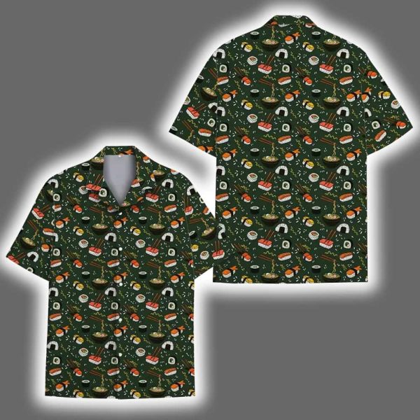 Sushi Ramen Japanese Food Pattern Aloha Hawaiian Shirt