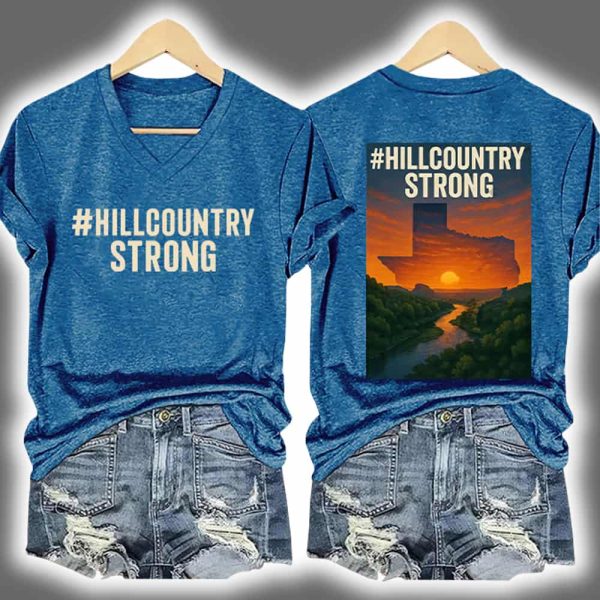 Texas Hill Country Strong Print T-shirt