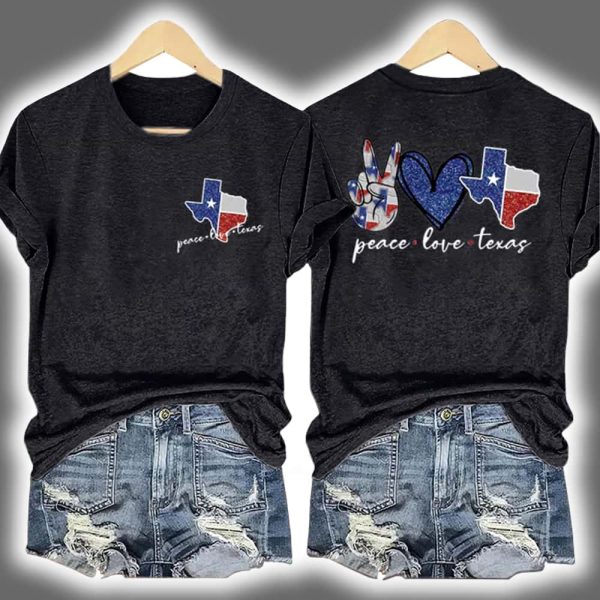 Texas Strong Peace Love Texas Two-Sided Shirt
