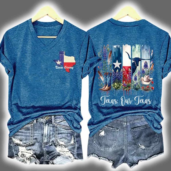 Texas Strong Texas Our Texas Two Sided T Shirt 4