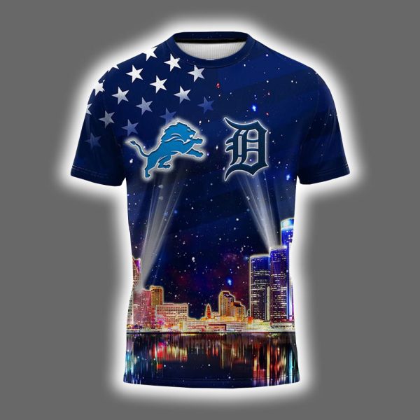 Tigers x Lions Skyline American Flag Shirt 2