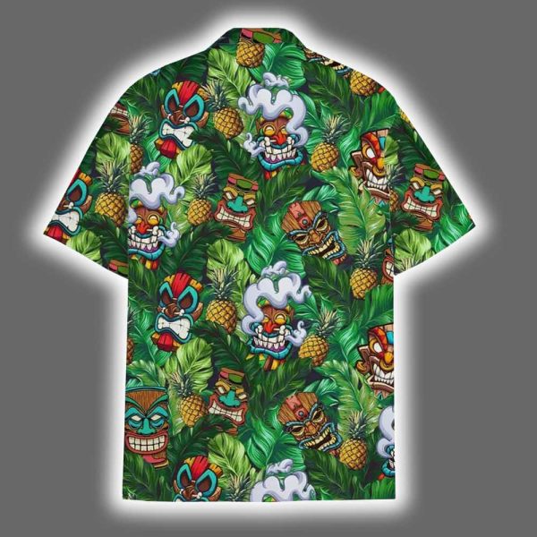 Tiki Pineapple Luau Aloha Hawaiian Shirt 3