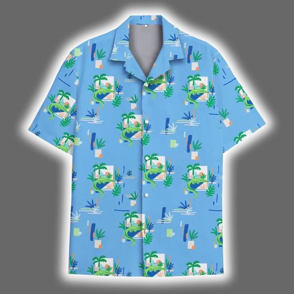 Tropical Alligator Crocodile Summer Hawaiian Shirt 2
