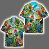 Tropical Parrot Colorful Macaw Toucan Beach Aloha Hawaiian Shirt