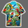 Tropical Parrot Colorful Macaw Toucan Beach Aloha Hawaiian Shirt 3