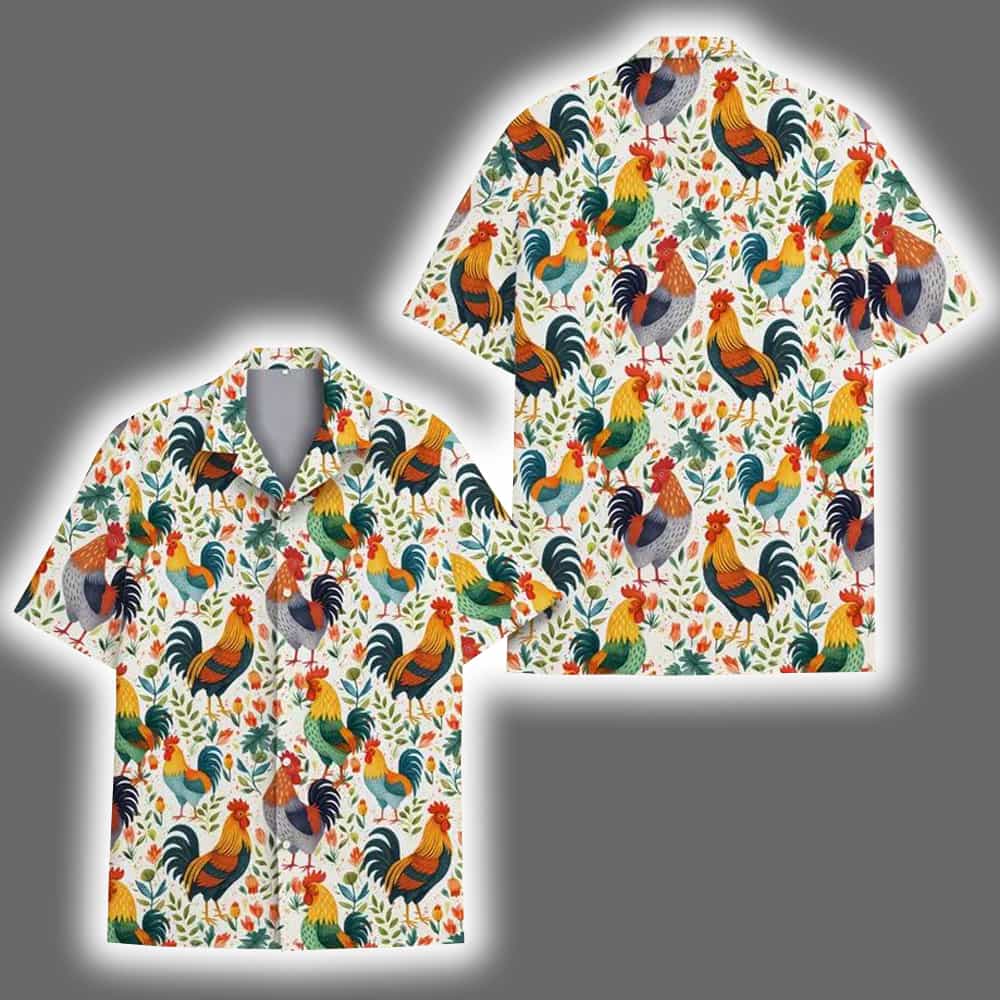 Tropical Rooster Farm Animal Hawaiian Shirt Tropical Rooster Farm Animal Hawaiian Shirt