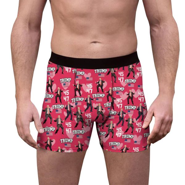 Trump 45 47 Dancing Trump Valentines Day Mens Boxer Briefs 2