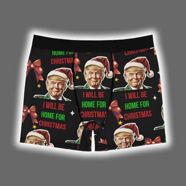 Trump I'll Be Home For Christmas Men's Boxer Briefs