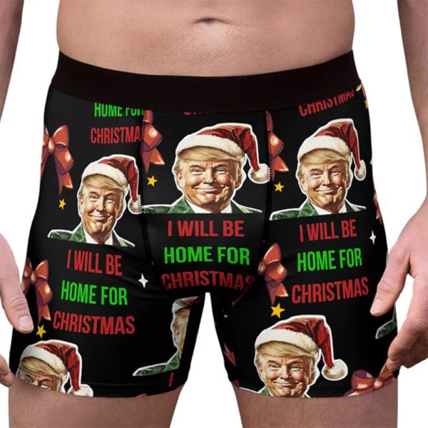 Trump Ill Be Home For Christmas Mens Boxer Briefs 2