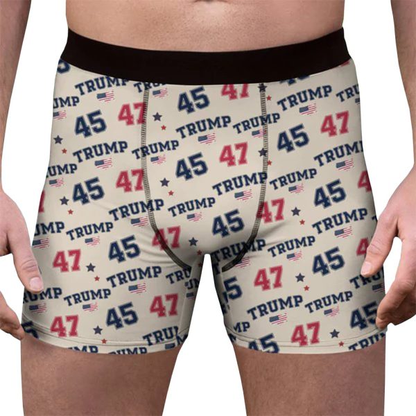 Trump The 45th and 47th President's Legacy in Republican Politics Men's Boxer Briefs