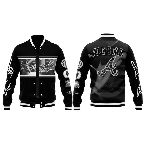 Usher Braves Peace Up A-Town Down Black Baseball Jacket