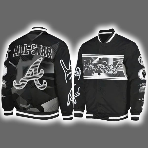 Usher Braves Peace Up A-Town Down Black Bomber Jacket