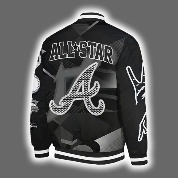 Usher Braves Peace Up A Town Down Black Bomber Jacket 3