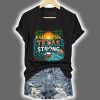 V Neck Retro Texas Strong Palm Trees Print T Shirt 3