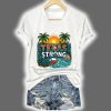 V Neck Retro Texas Strong Palm Trees Print T Shirt 4