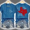 V-Neck Retro Texas Strong When You Go Through Deep Waters I Will Be With You Isaiah 432 Print Shirt