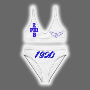 Zeta Phi Beta 1920 AOP Lady's Crop Top Two Piece Swimsuit