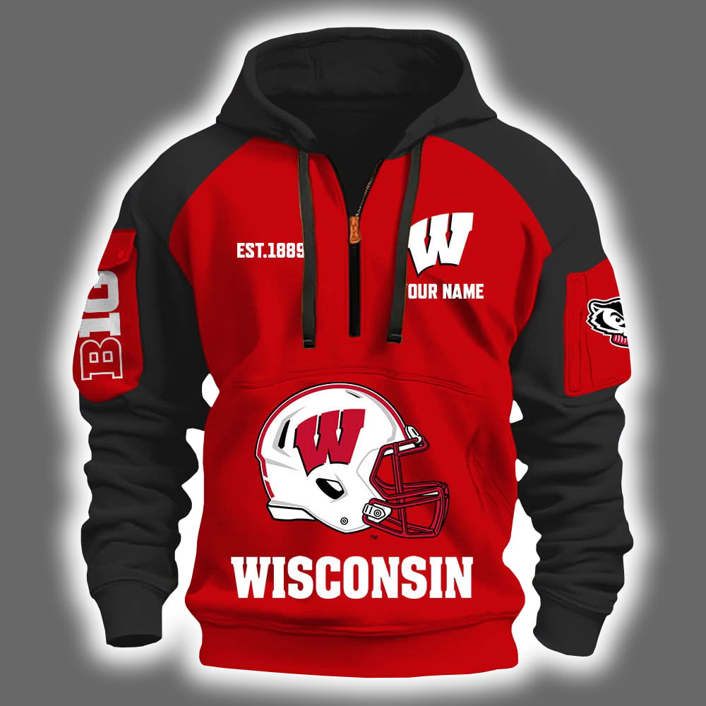 2025 Badgers Est 1889 Quarter Zip Hoodie 2025 Badgers Est 1889 Quarter Zip Hoodie