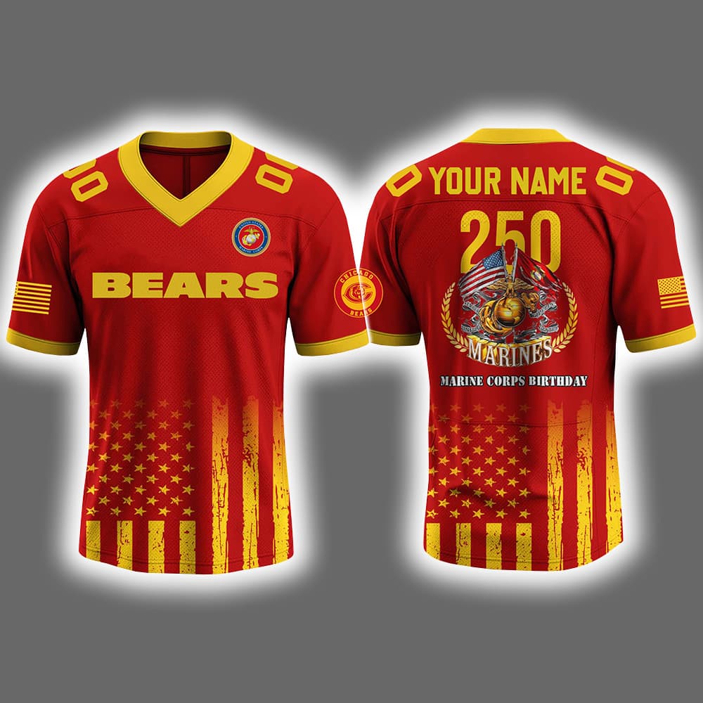 2025 Bears 250th Marine Corps Birthday Football Jersey 2025 Bears 250th Marine Corps Birthday Football Jersey