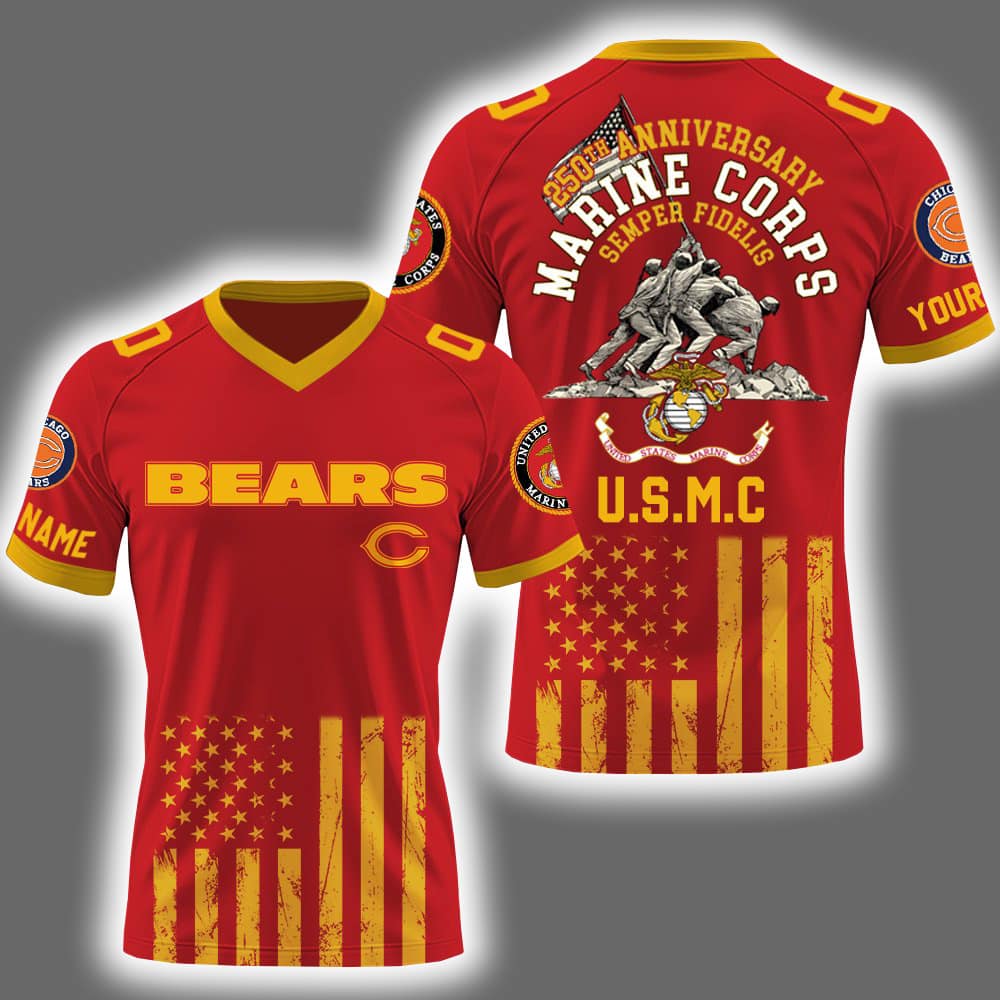 2025 Bears x U.S Marine Corps 250th Year Anniversary Football Jersey 2025 Bears x U.S Marine Corps 250th Year Anniversary Football Jersey
