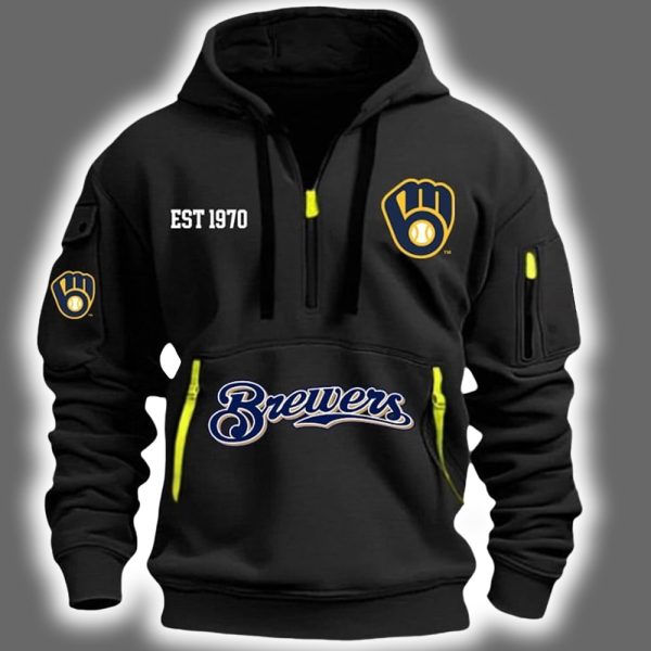 2025 Brewers Est 1970 Quarter Zip Hoodie 3