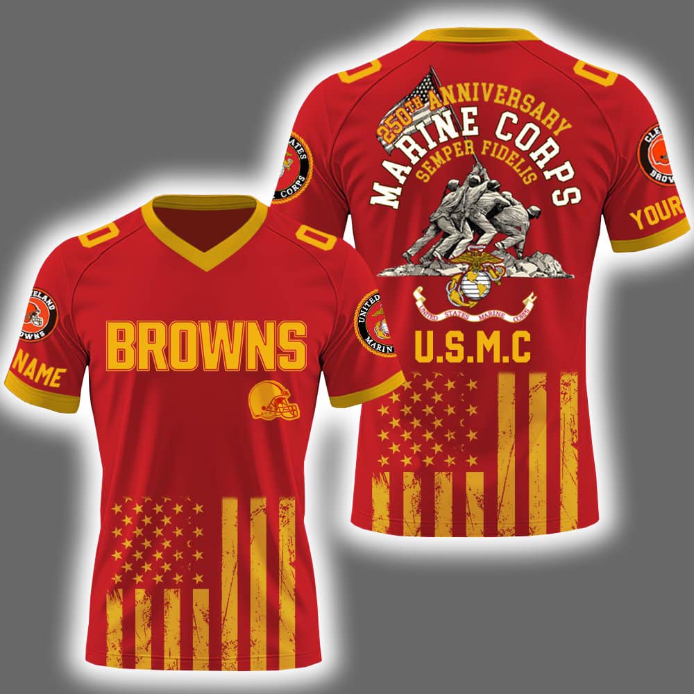 2025 Browns x U.S Marine Corps 250th Year Anniversary Football Jersey 2025 Browns x U.S Marine Corps 250th Year Anniversary Football Jersey