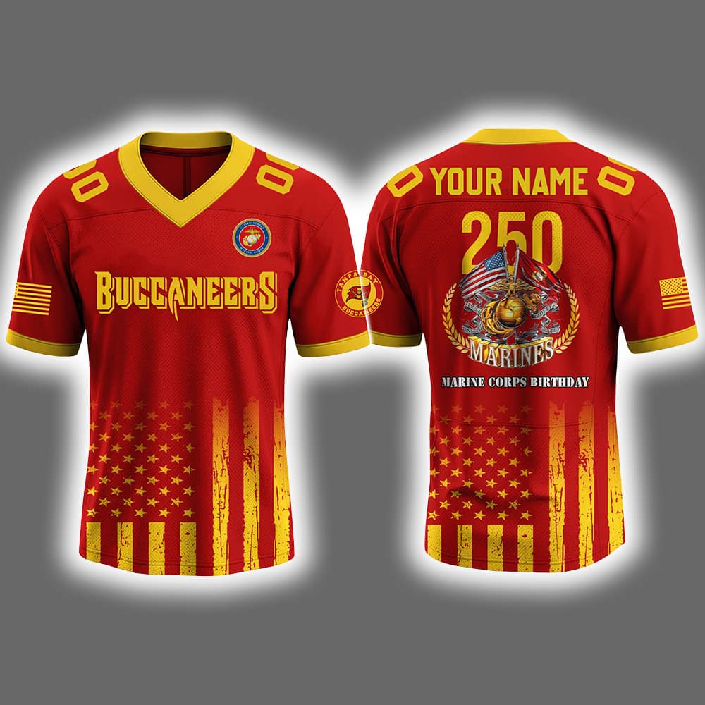 2025 Buccaneers 250th Marine Corps Birthday Football Jersey 2025 Buccaneers 250th Marine Corps Birthday Football Jersey