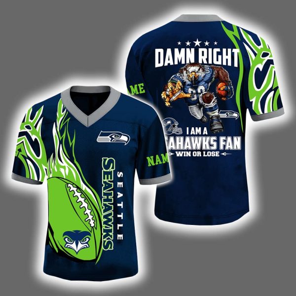2025 Damn Right I'm A Seahawks Fan Personalized Jersey