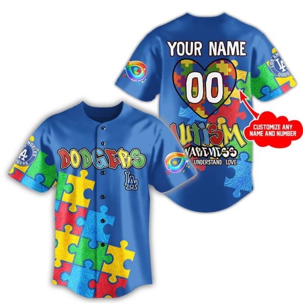 2025 Dodgers x Autism Awareness Personalized Jersey
