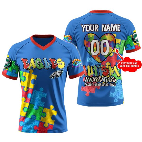 2025 Eagles x Autism Awareness Personalized Jersey