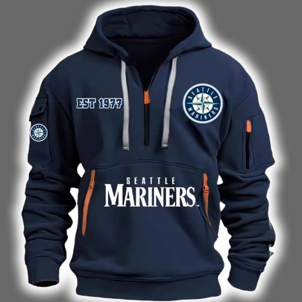 2025 Mariners Est 1977 Quarter Zip Hoodie 2