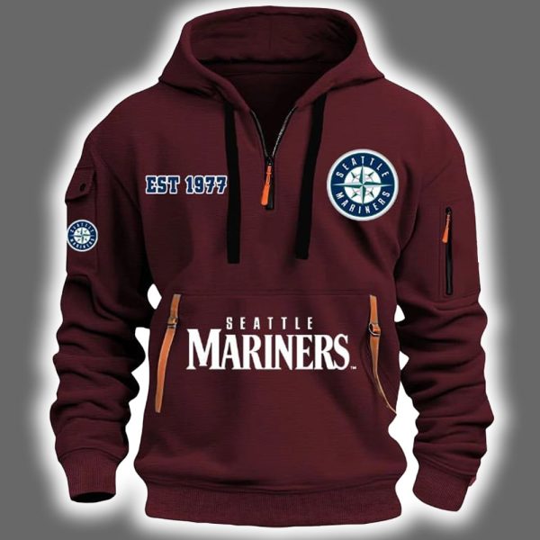 2025 Mariners Est 1977 Quarter Zip Hoodie 4
