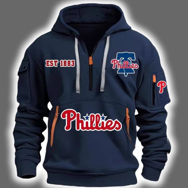 2025 Phillies Est 1883 Quarter Zip Hoodie 2 1