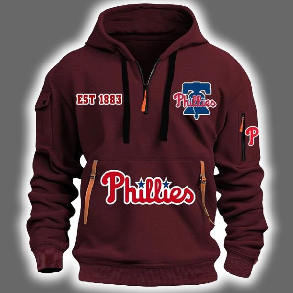 2025 Phillies Est 1883 Quarter Zip Hoodie 4