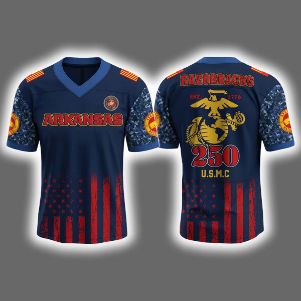 2025 Razorbacks USMC 250th Birthday Celebration Jersey