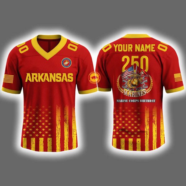 2025 Razorbacks x 250th Marine Corps Birthday Jersey
