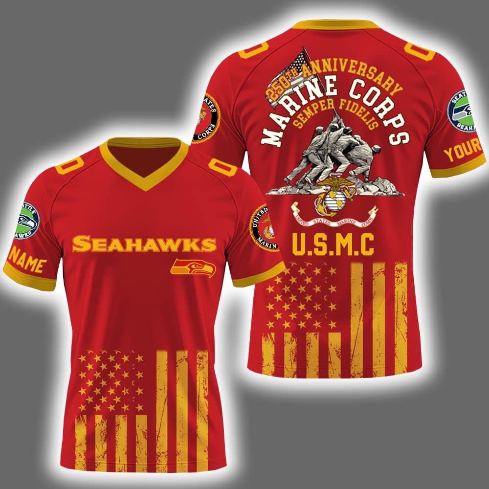 2025 Seahawks x U.S Marine Corps 250th Year Anniversary Football Jersey 2025 Seahawks x U.S Marine Corps 250th Year Anniversary Football Jersey