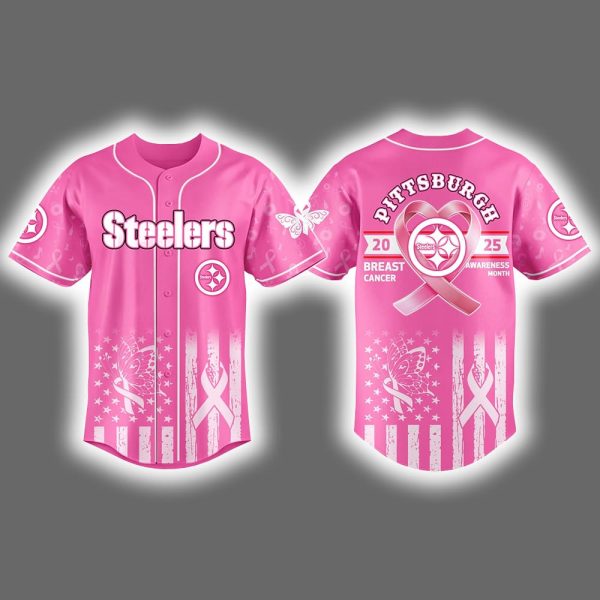 2025 Steelers x Breast Cancer Awareness Month Baseball Jersey