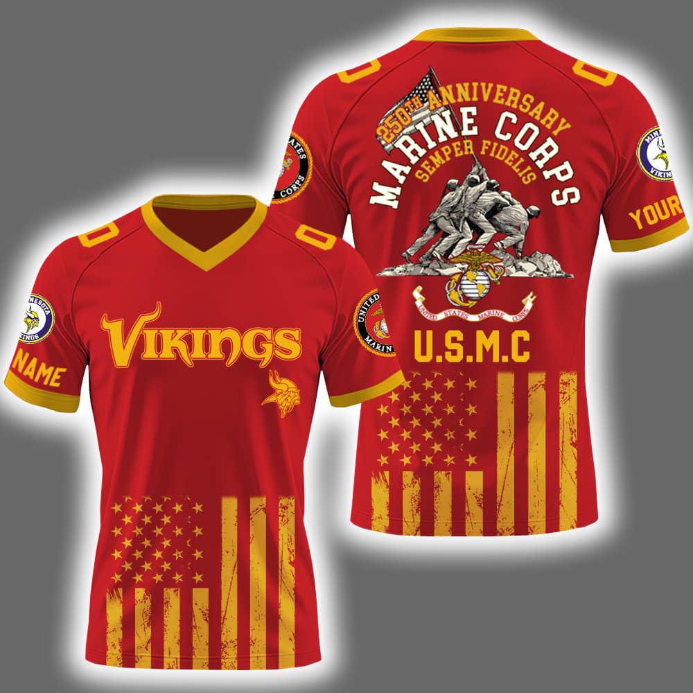 2025 Vikings x U.S Marine Corps 250th Year Anniversary Football Jersey 2025 Vikings x U.S Marine Corps 250th Year Anniversary Football Jersey