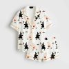 A Witch Holding A Broom And A Ghost Holding A Pumpkin Halloween Satin Pajama Set