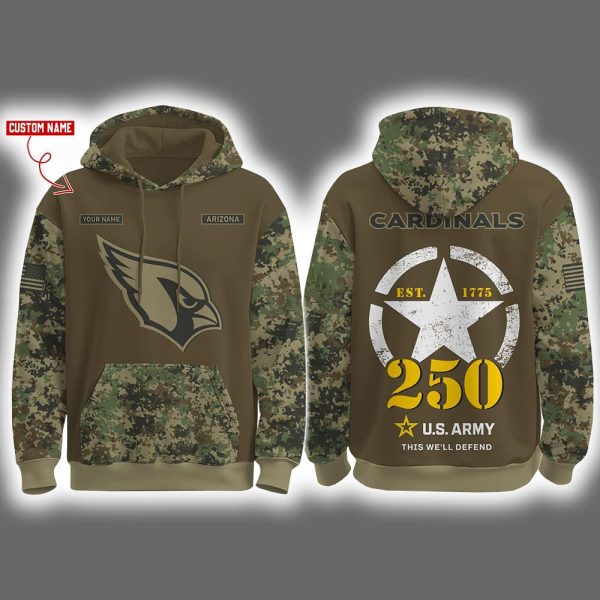 Arizona US Army 250th Birthday Celebration Night Game 2025 Hoodie Joggers Cap