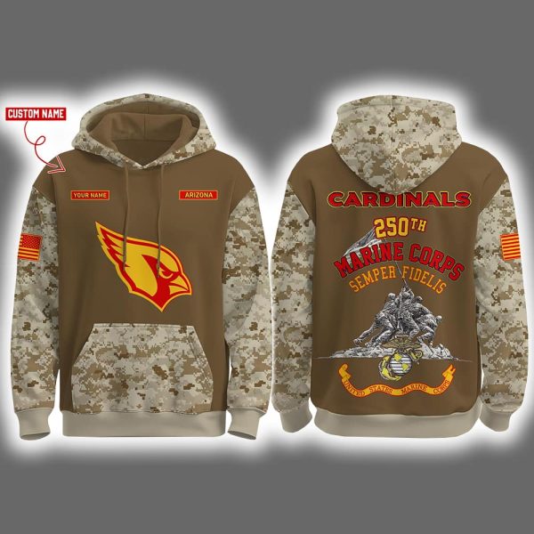 Arizona USMC 250th Birthday Celebration Night Game 2025 Hoodie Joggers Cap