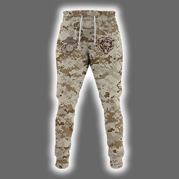 Bears 2025 United State Mine Corps 250th Anniversary Hoodie Joggers Cap 2