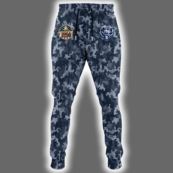 Bears US Navy 250th Birthday Celebration Night Game 2025 Hoodie Joggers Cap 2