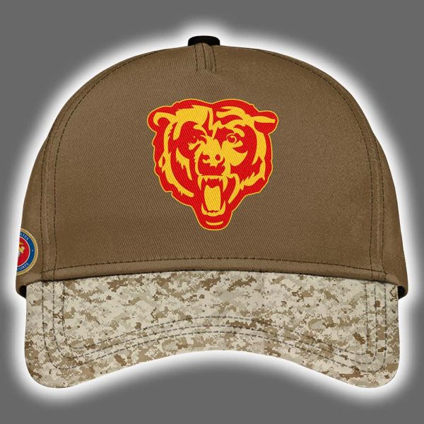 Bears USMC 250th Birthday Celebration Night Game 2025 Hoodie Joggers Cap 3