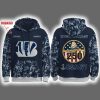 Bengals US Navy 250th Birthday Celebration Night Game 2025 Hoodie Joggers Cap